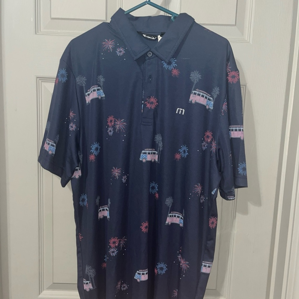 Travis Mathew NWT men’s xl navy firework fourth July polo